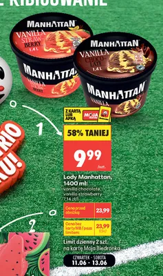 Lody Manhattan Vanilla Strawberry promocja w Biedronka