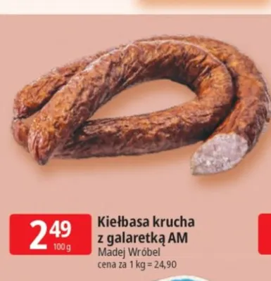 Kiełbasa krucha z galaretką AM Madej Wróbel promocja w Leclerc