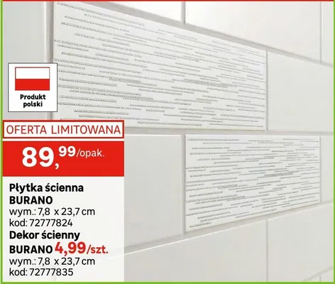 Płytka ścienna burano promocja w Leroy Merlin