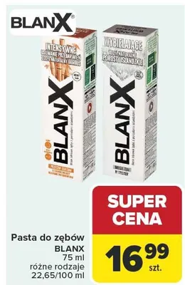 Pasta do zębów BlanX intensywne usuwanie przebarwień naturalny bambus promocja w Carrefour
