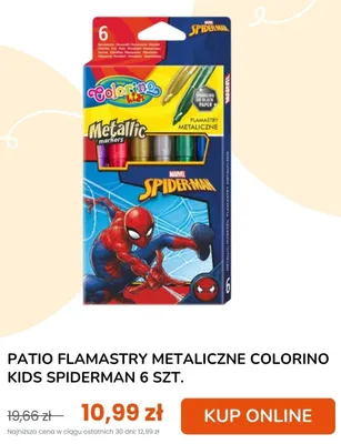 Flamastry metaliczne Patio Colorino Kids Spiderman promocja w taniaksiazka.pl