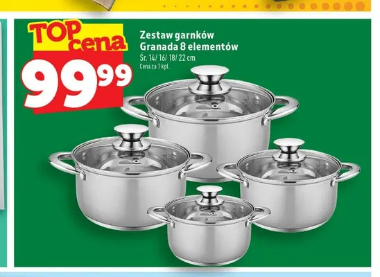 Zestaw garnków Granada 8 elementów promocja w TOPAZ