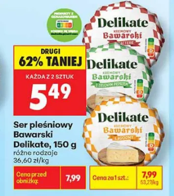 Ser pleśniowy Bawarski Delikate łagodny promocja w Biedronka