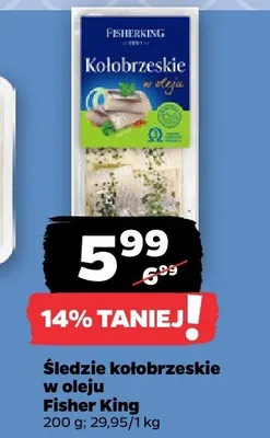 Śledzie kołobrzeskie w oleju Fisher King promocja w Netto