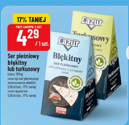 Ser pleśniowy błękitny lub turkusowy promocja w POLOmarket
