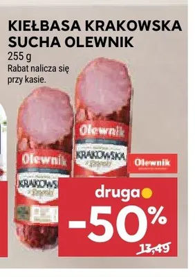 Kiełbasa krakowska sucha Olewnik promocja w Stokrotka