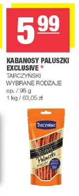 Kabanosy paluszki Exclusive Tarczyński promocja w SPAR