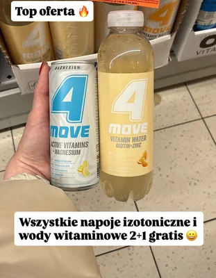Wszystkie napoje izotoniczne i wody witaminowe 2+1 GRATIS promocja w Biedronka
