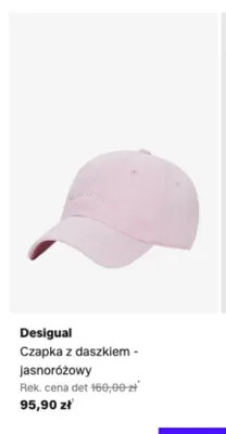 Czapka z daszkiem Desigual jasnoróżowy promocja w Lounge by Zalando