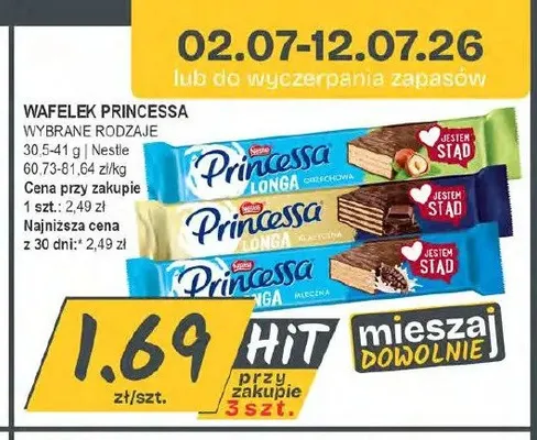 Wafelek Princessa Longa Klasyczna promocja w Słoneczko