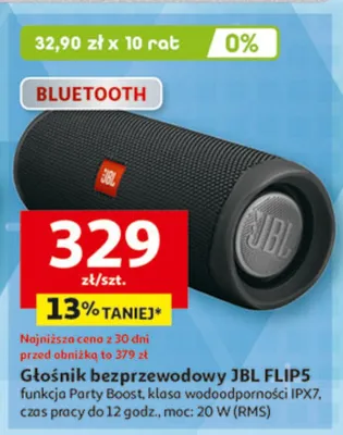 Głośnik bezprzewodowy JBL FLIP5 promocja w Auchan