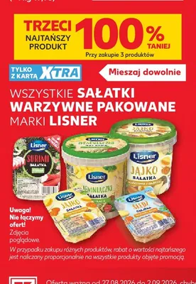 Sałatki warzywne pakowane marki Lisner promocja w Kaufland