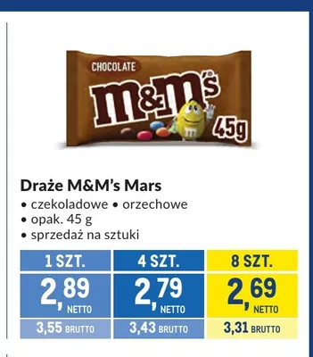 Draże M & M's Mars orzechowe promocja w Makro