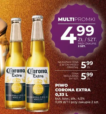 Piwo Corona Extra promocja w Duży Ben