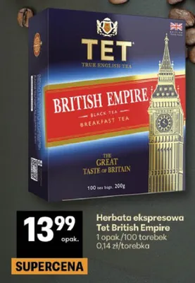 Herbata ekspresowa czarna Tet British Empire promocja w Delikatesy Centrum