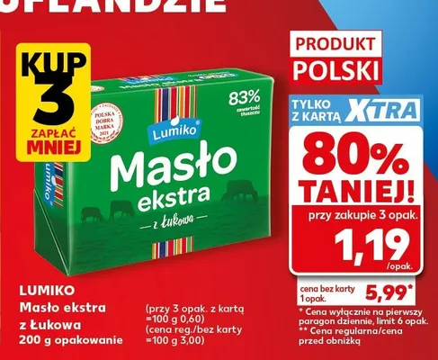 Masło ekstra z łukową Lumiko promocja w Kaufland