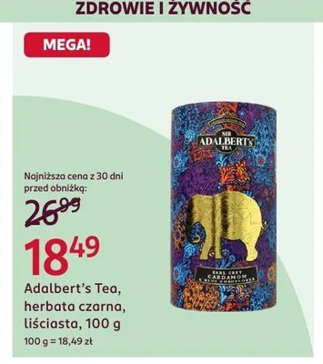 Herbata czarna liściasta Adalbert's Tea promocja w Rossmann