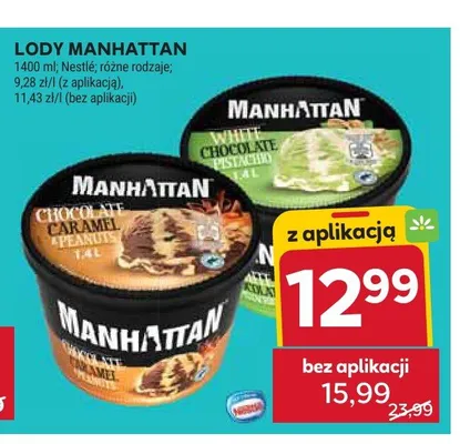 Lody Manhattan Chocolate Caramel Peanuts promocja w Stokrotka