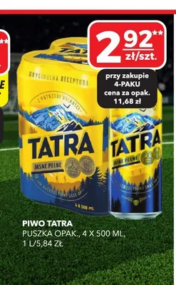 Piwo Tatra Jasne Pełne promocja w Top Market