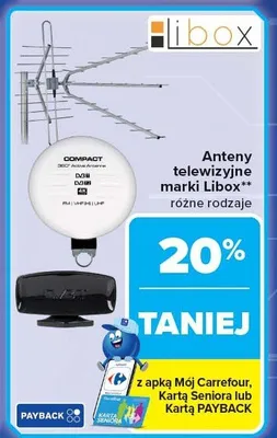 Anteny telewizyjne marki Libox różne rodzaje promocja w Carrefour