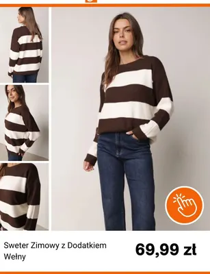 Sweter zimowy z dodatkiem wełny Born2be promocja w Born2be