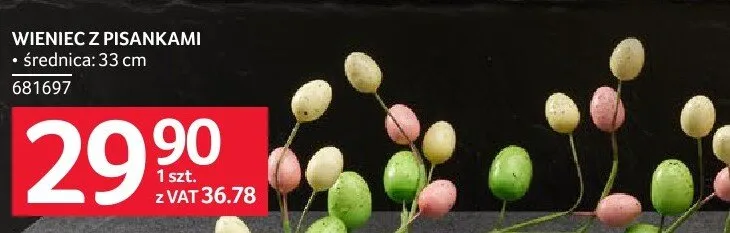 Wieniec z pisankami średnica 33 cm promocja w Selgros