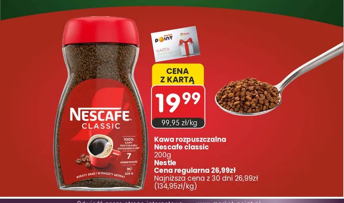 Kawa rozpuszczalna Nescafe Classic promocja w Market Point