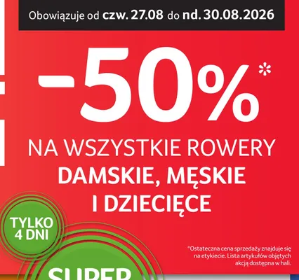 Rowery damskie, męskie i dziecięce promocja w Selgros