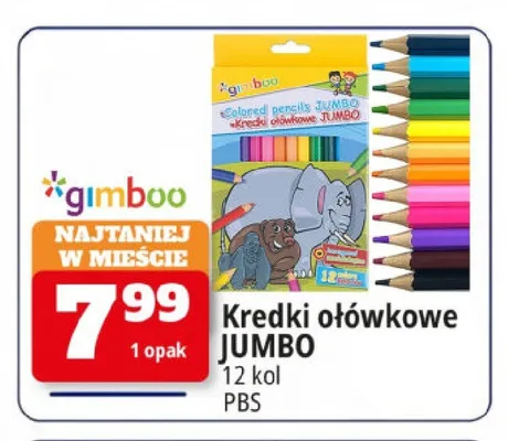 Kredki ołówkowe JUMBO Gimboo promocja w Leclerc