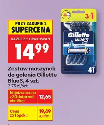 Zestaw maszynek do golenia Blue3, 4 szt. promocja w Biedronka