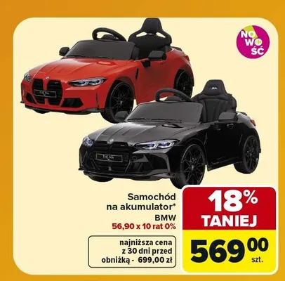 Samochód na akumulator BMW promocja w Carrefour
