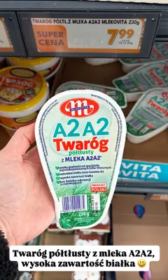 Twaróg półtłusty z mleka A2A2 promocja w Biedronka
