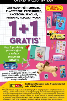 Artykuły piśmiennicze, plastyczne, papiernicze, akcesoria szkolne, piórniki, plecaki, worki promocja w Biedronka