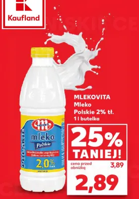 Mleko polskie Mlekovita 2% promocja w Kaufland