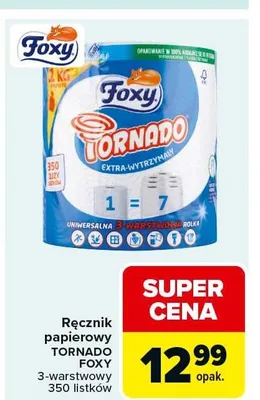 Ręcznik papierowy Tornado 3-warstwowy 350 listków promocja w Carrefour Market