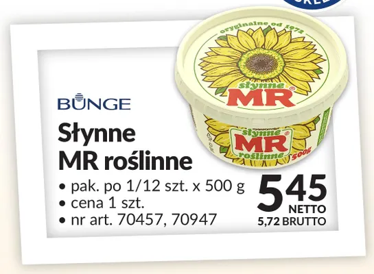 Słynne MR roślinne Bünge promocja w Makro