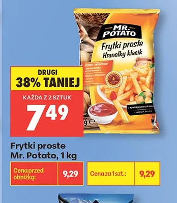 Frytki proste Mr. Potato 1kg promocja w Biedronka