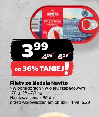 Filety ze śledzia w oleju rzepakowym Navito promocja w Netto