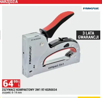 Zszywacz kompaktowy Rawlplug 3w1 promocja w Merkury Market