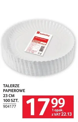 Talerze papierowe 23 cm 100 szt. promocja w Selgros
