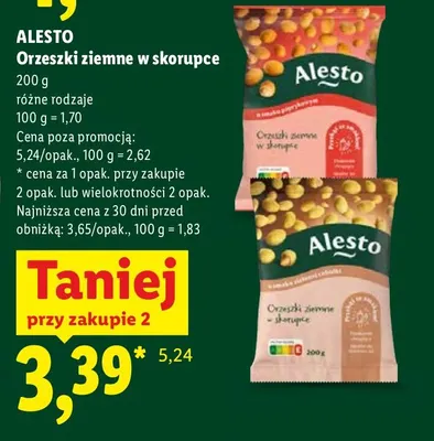 Orzeszki ziemne w skorupce o smaku paprykowym Alesto promocja w Lidl