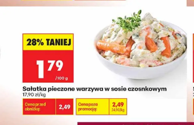 Sałatka pieczone warzywa w sosie czosnkowym promocja w Biedronka