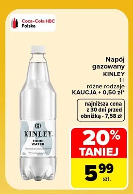 Napój gazowany Kinley promocja w Carrefour Market