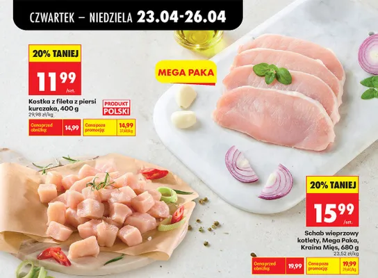 Schab wieprzowy kotlety Mega Paka Kraina Mięs promocja w Biedronka
