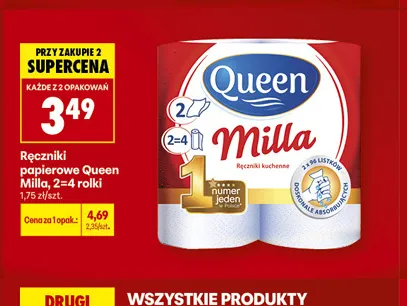 Ręczniki papierowe Queen Milla 2-pak promocja w Biedronka