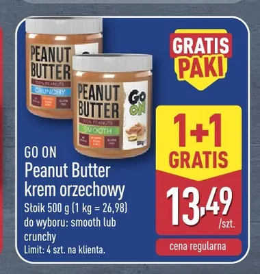Krem orzechowy Peanut Butter Smooth GO ON promocja w Aldi