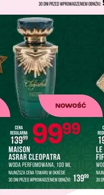 Woda perfumowana Maison Asrar Cleopatra promocja w Drogerie Natura