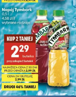Napój Tymbark jabłko wiśnia promocja w Delikatesy Centrum