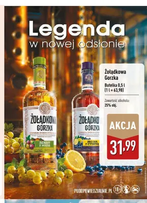 Likier Żołądkowa Gorzka Jagoda z Cytryną promocja w Aldi