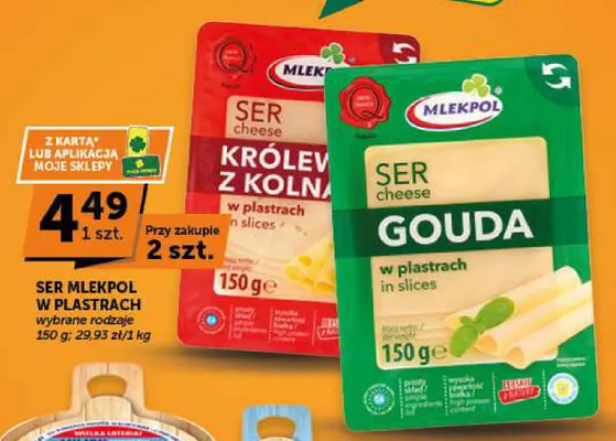 Ser gouda w plastrach Mlekpol promocja w Groszek